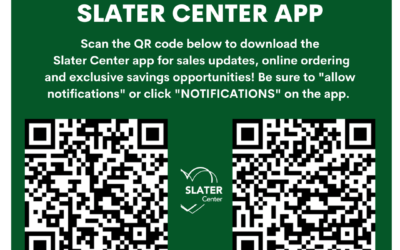 Get Slater Center App for Sales Alerts, Online Ordering and More!